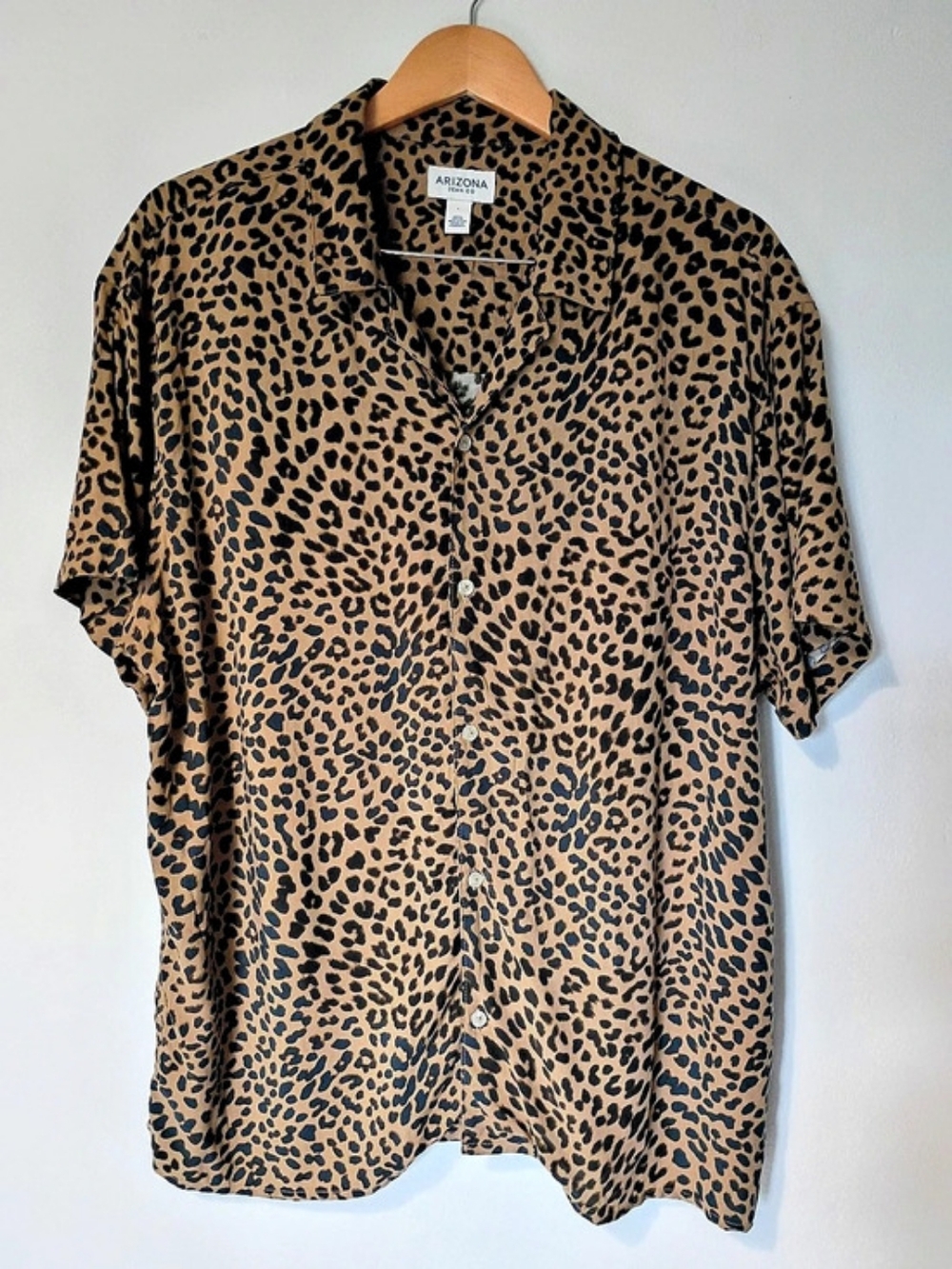 Arizona Jean Co. Men's Animal Print Rayon Shirt Size Large